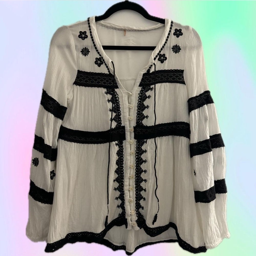 Free People Boho Long Sleeve Top